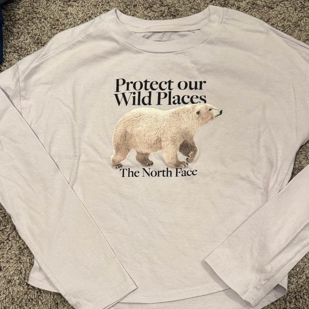The North Face Kids' light purple Bear Graphic Long Sleeve Tee